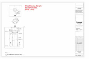 Bowser’s Castle shop drawings detail how cold-formed steel framing formed the medium tower envelope around the primary structural steel.