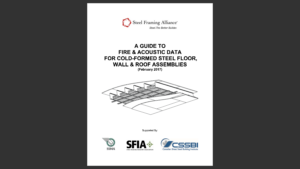 “A Guide to Fire and Acoustic Data for Cold-Formed Steel Floor, Wall and Roof Assemblies” (2017 version) cover 2
