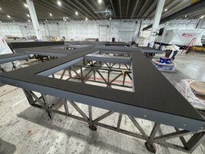 A finished panel that has gone through “the Lorraine” lies ready for transport. Photo courtesy of South Valley.