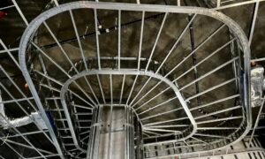 The Alloy high rise project features an interesting use of non-load-bearing cold-formed steel (CFS) in various radius configurations. Photo courtesy of CEMCO (2024 SFIA Awards)