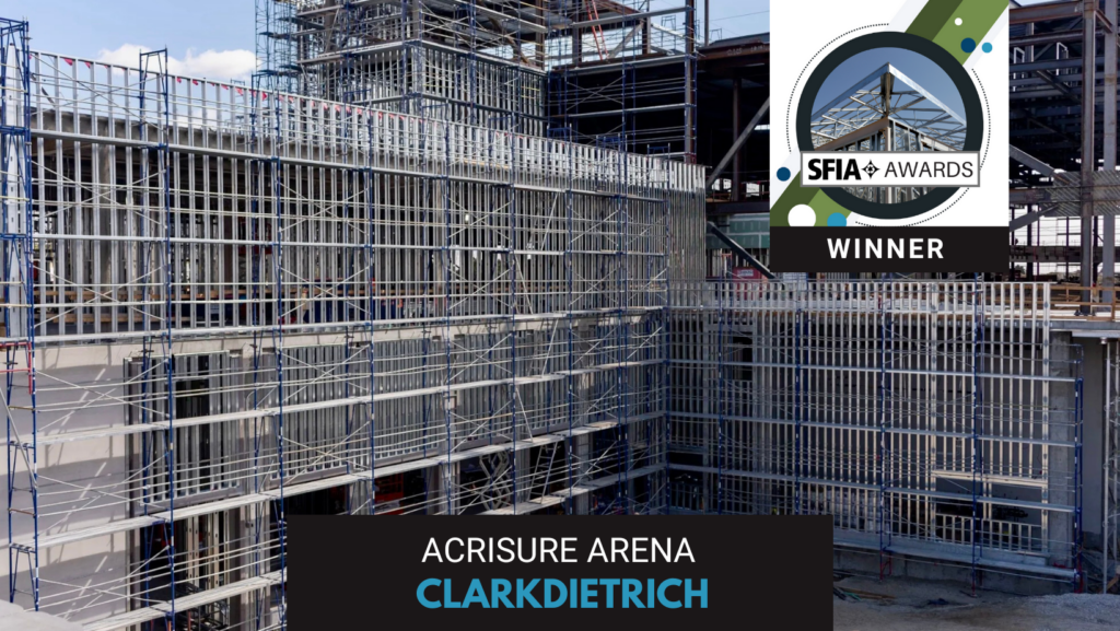 ClarkDietrich, a member of the Steel Framing Industry Association (SFIA), provided 471 tons of cold-formed steel (CFS) for Acrisure Arena.