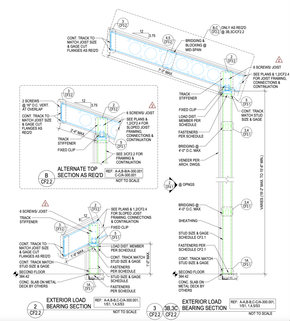 2024 SFIA Awards: The exterior load bearing sections for the locker rooms as designed by ADTEK Engineers.