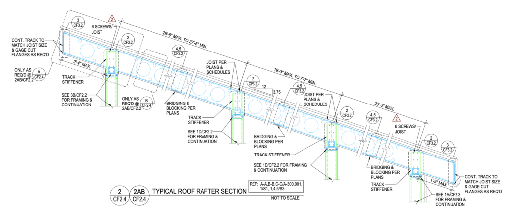 2024 SFIA Awards: ADTEK Engineers’ diagram shows a typical roof rafter section.