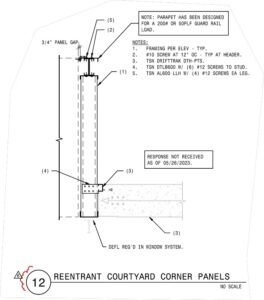“We engineered the panels with a top beam to carry the panel weight above windows,” the specialty engineer for the Wynkoop Street project said.