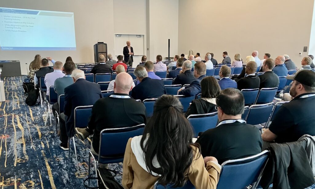 Dan Varroney, strategy consultant, presented his insights on the steel framing industry to the 2025 SFIA General Session audience.
