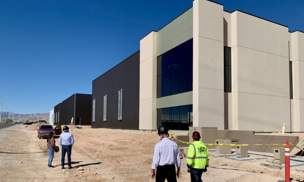 Industrialized Construction Solutions, Inc., produced load-bearing, prefabricated cold-formed steel (CFS) panels for the exterior of six warehouses at the Sunset & Decatur Industrial Park in Las Vegas. Photo courtesy of ICS.