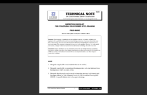 CFSEI Releases Updated Tech Note G500-25: Field Guide - Inspection Checklist for Structural CFS Framing