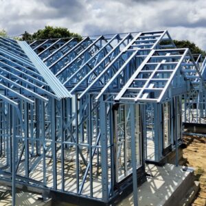 Cold formed steel (CFS) framing delivers noncombustible strength and dependable fire performance for homes built to last. Image provided by FRAMECAD, an SFIA member. 
