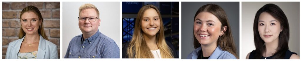 Panel speakers: (l to r) Alyssa Pease, P.E., raSmith; Daniel Church, Excel Engineering; Elizabeth Viox, McClure; Kamryn Miller, P.E., Simpson Strong-Tie; Lia Zhu, MTE Consultants