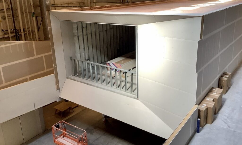 The Mullin Transportation Design Center project team used cold-formed steel (CFS) framing to achieve floating forms.