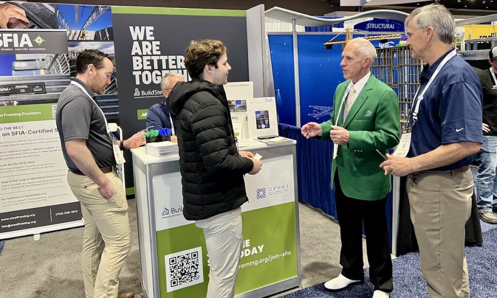 Ken Sobel of Hyperframe stopped by the SFIA booth at BUILD26. Sobel chatted with SFIA Executive Director Don Allen and SFIA President Eric Larson.