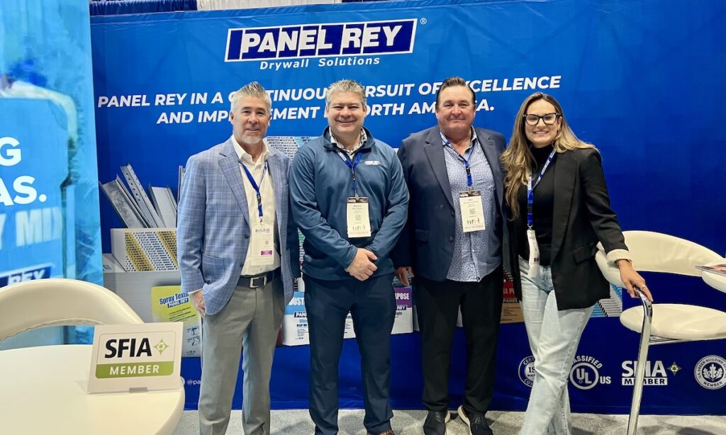 Left to right, Skip Edward Miyamoto, Marco Beltran, Raymond Christman and Mayra Godoy of SFIA member Panel Rey highlight the company’s solutions during BUILD26 in New Orleans.