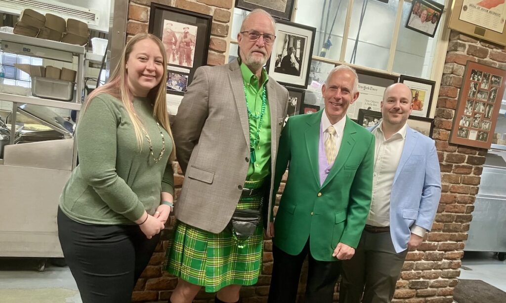 Left to right: Maura Norlander, Intertek program manager; Pat Ford, SFIA technical director; Don Allen, SFIA executive director; and Charlie Meyers, Intertek senior manager, mingle at BUILD26 in New Orleans.