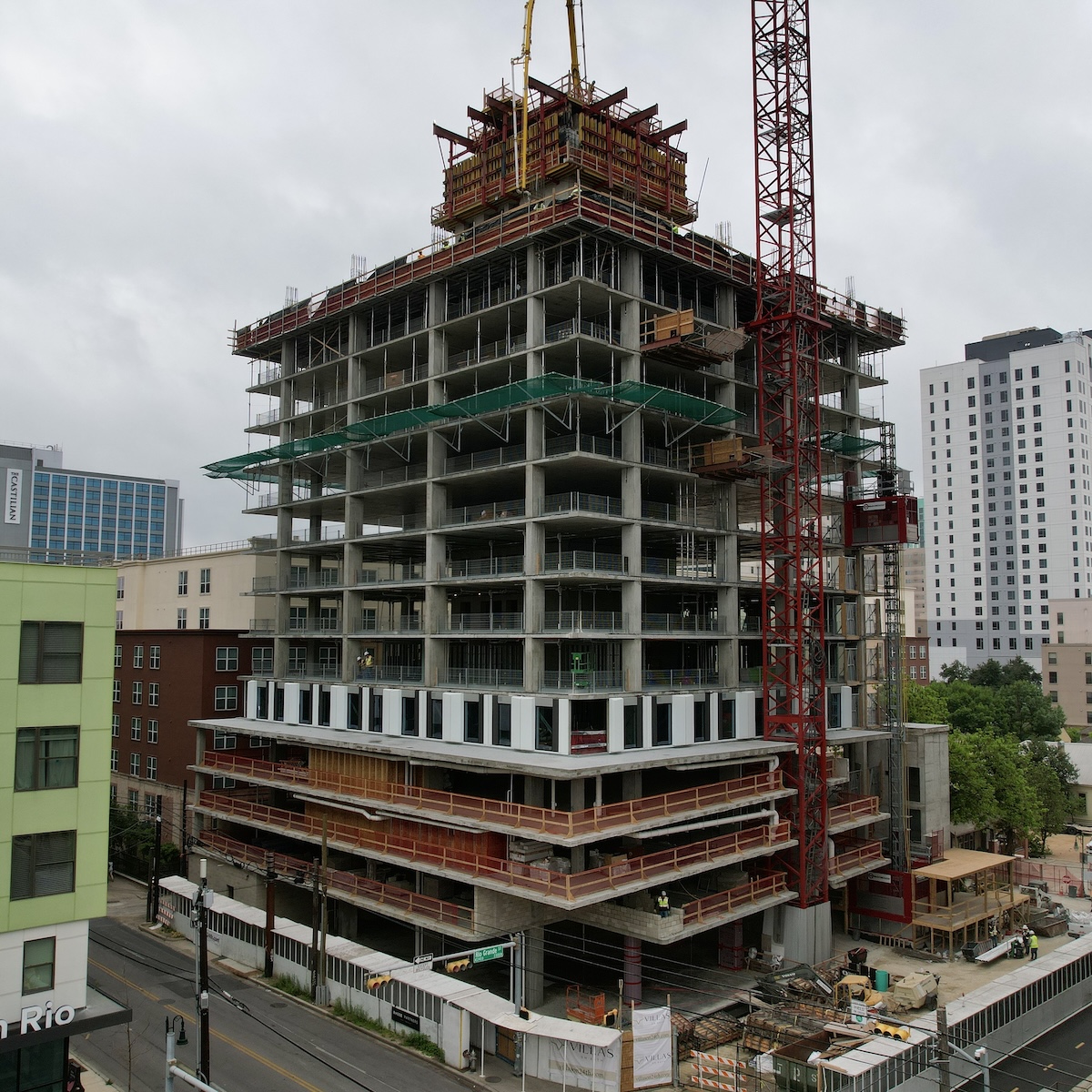 Crews used a crane and monorail system to lift panels into position with precision and control.