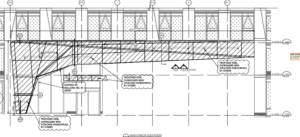 This design shows the proposed steel outrigger locations to support the canopy framing at the Westerly 2 South Tower.