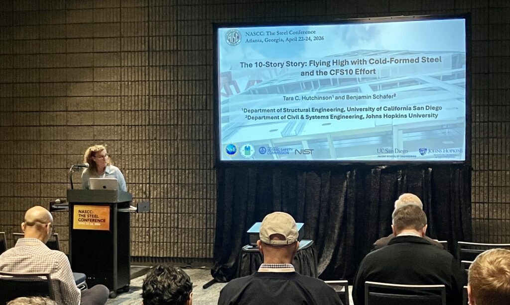 Tara Hutchinson, Ph.D., University of California, San Diego, highlighted the growing viability of cold-formed steel (CFS) in tall structures at NASCC: The Steel Conference.