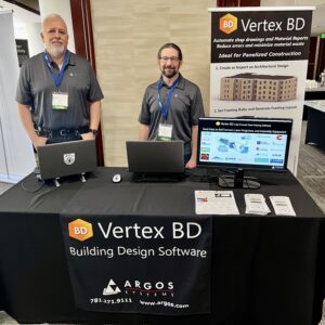 Israel Vigil and Jonathan Fox from Silver Sponsor Argos Systems highlighted the company’s Vertex BD cold-formed steel (CFS) design software during the 2026 CFSEI Expo in Long Beach, California. Vertex BD streamlines projects from detailing to manufacturing to construction.