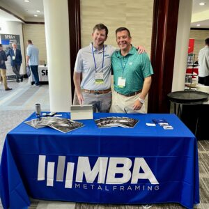 Silver Sponsor MBA Metal Framing featured its framing systems and accessories during the 2026 CFSEI Expo in Long Beach, California. Ryan Fogarty and Steve Spicknall touted the company's studs, track, jamb and header systems, web stiffeners and framing accessories.