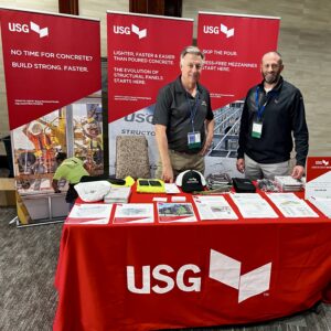 Diamond Sponsor USG Corp. showcased its Structo-Crete product during the 2026 CFSEI Expo in Long Beach, California. Phil Garner and Clint DeShon manned the booth.