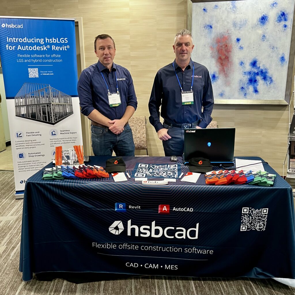 Darren Myler and Randy LaPlant of Gold Sponsor hsbCAD showcased the company’s offsite construction software, hsbLGS, during the 2026 CFSEI Expo in Long Beach, California.