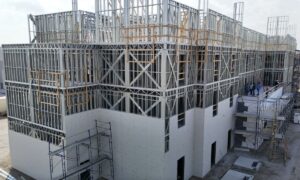 The four-story Avid Candlewood Suites in Mission, Texas, switched from wood framing to a complete cold-formed steel (CFS) framing system.