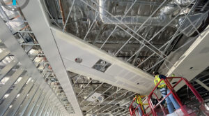 Existing structural elements and dense MEP systems left little room for conventional framing. Lochsa's specialized bulkhead framing system created predictable coordination zones while maintaining structural continuity and ceiling alignment.