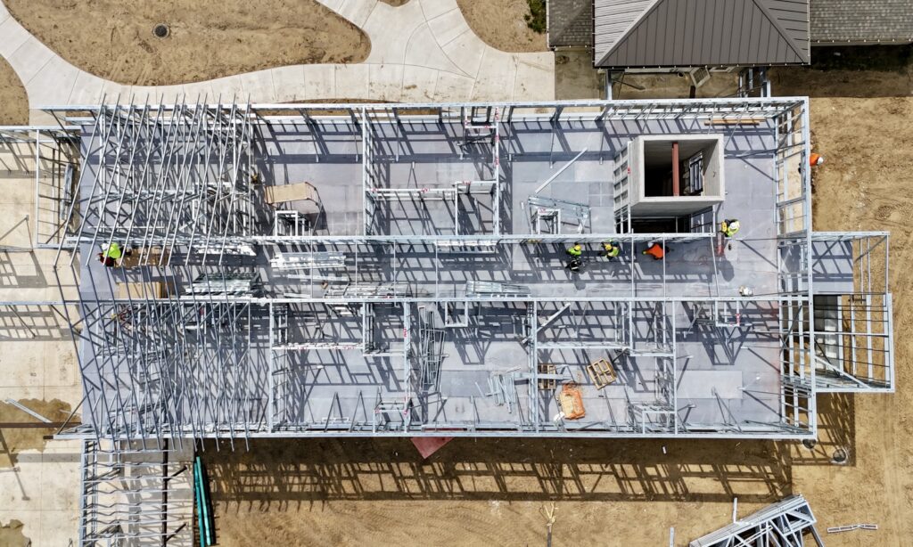 ASTM E136-compliant floor panels help create noncombustible floor assemblies that satisfy IBC requirements for Types I through IV construction. Image courtesy of NEXGEN, an SFIA member