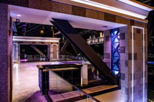 The Modelo® Bridge transformed Barclays Center's west upper concourse into a two-level, 6,800-square-foot gathering space supported by cold-formed steel (CFS) framing.