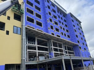 The 8-story Element Hotel in Richmond, Virginia, used load-bearing cold-formed steel (CFS) walls and floor joists as its primary structural framing system.
