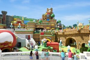 American Way Engineering used curved cold-formed steel (CFS) framing to create complex curved façades throughout Super Nintendo World Orlando.