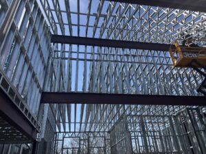 The Texas home’s distinctive architecture required customized framing solutions, with cold-formed steel (CFS) delivering dimensional accuracy and structural integration.