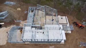 A 6-person crew erected the Texas home's cold-formed steel (CFS) framing in just 2 weeks using prefabricated components manufactured with precision roll-forming technology.