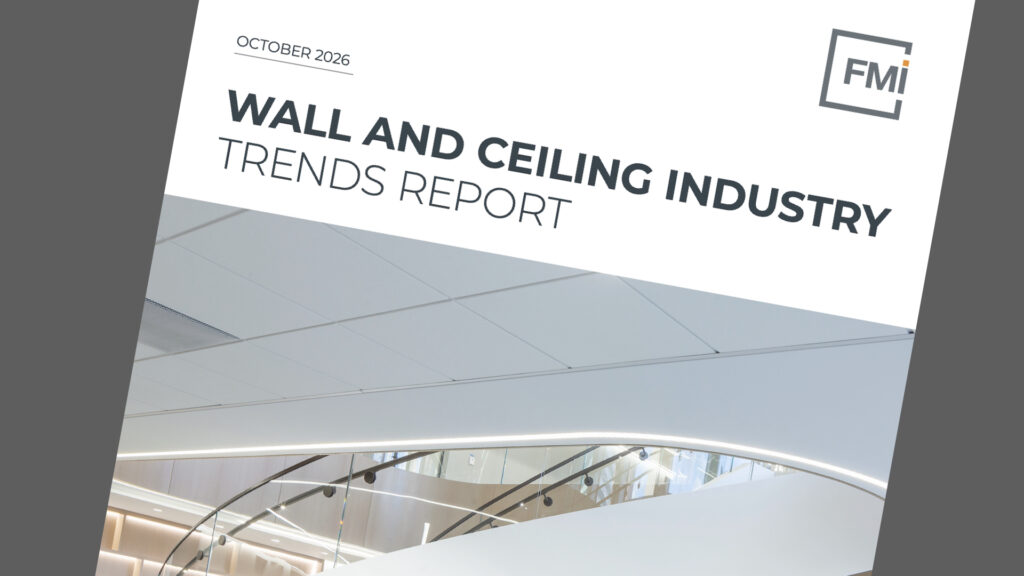 AWCI, in collaboration with FMI and with funding from the Foundation of the Wall and Ceiling Industry, has released its 2026 comprehensive report on wall and ceiling industry trends.