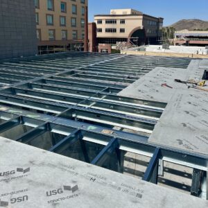 Cold-formed steel (CFS) floor joists and noncombustible magnesium oxide (MgO) structural panels helped West Point II's owner reduce insurance costs compared with wood construction. Photo courtesy of Industrialized Construction Solutions